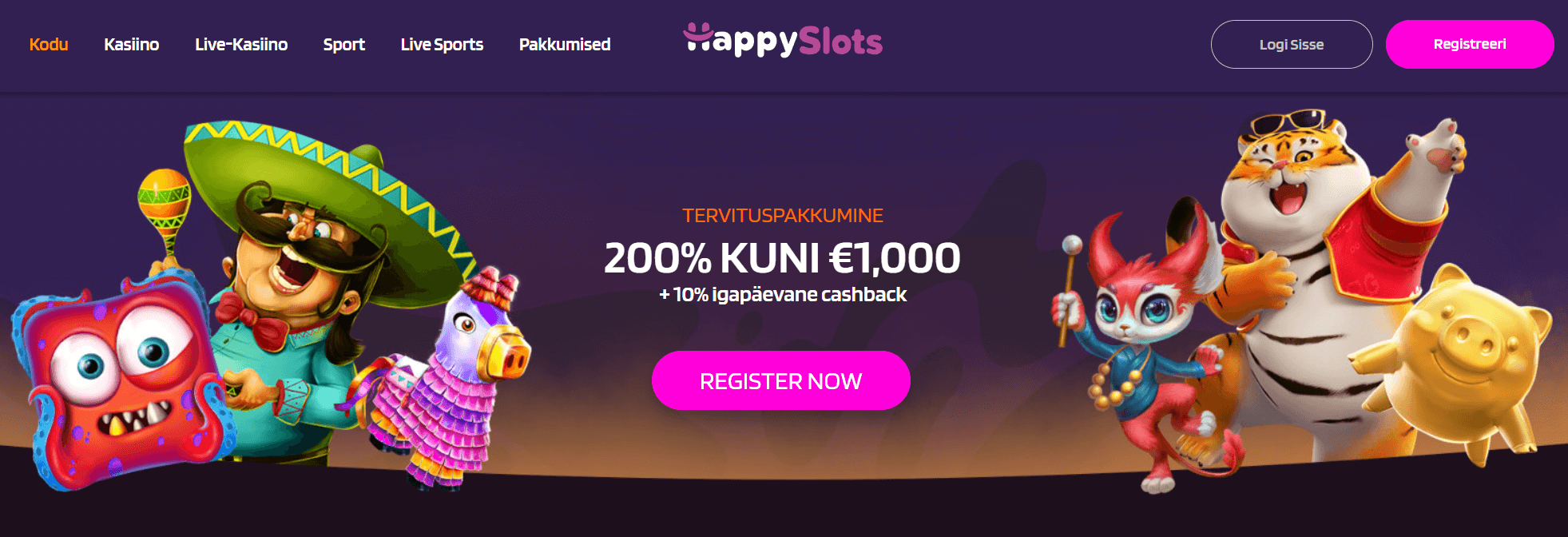 Обзор казино HappySlots | €1000 Бонус + кампании| Kasiino.co