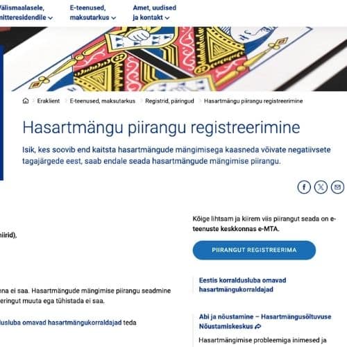 hasartmangu piirangu seadmine emta